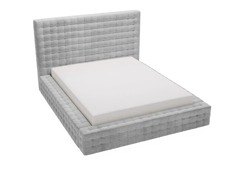 Polsterbett mit Bettkasten und Lattenrost 120x200 Barbados Hellgrau