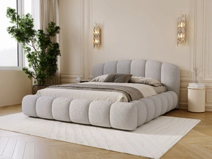 Polsterbett mit Stauraum und Lattenrost 200x200 Cloud Soft Grau