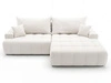 Ecksofa L-Form mit Schlaffunktion und Bettkasten Tulio Rechts Creme