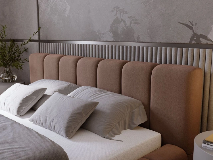 Polsterbett mit Bettkasten und Lattenrost 120x200 Orio Braun