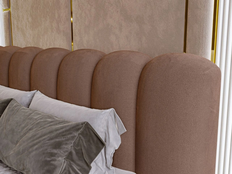 Polsterbett mit Bettkasten und Lattenrost 140x200 Averia Braun