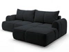 Ecksofa L-Form Rechts mit Schlaffunktion und Bettkasten Bonno Schwarz