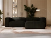 Ecksofa L-Form Rechts Moderne Cord Ecksofa Landi Schwarz