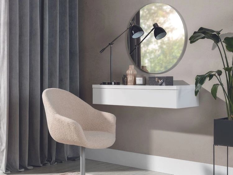 Hängender Runder Spiegel Nusco mit Weißem Rahmen