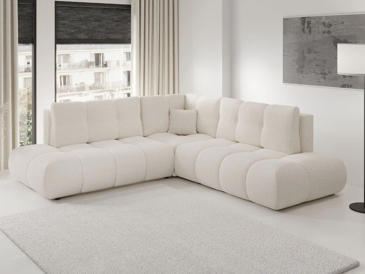 Ecksofa mit Schlaffunktion und Bettkasten Links Kair Beige