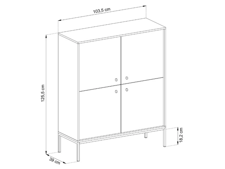 Türkommode mit Schwarz Metallbeinen Amor Beige