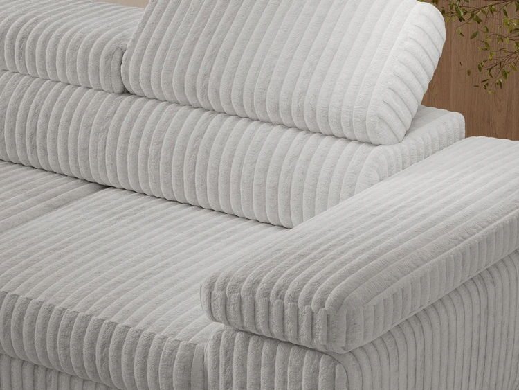 Ecksofa L-Form mit Schlaffunktion und Bettkasten Argon Links Grau