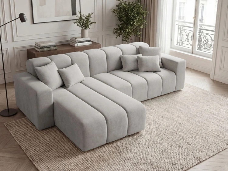 Ecksofa L-Form Links Nork Grau