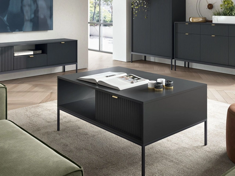 Couchtisch mit Stauraum Amber Schwarz