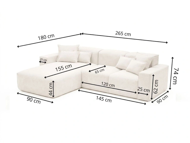 Ecksofa L-Form Rechts Moderne Ecksofa Leni Schwarz
