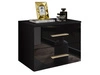 Hängender Nachttisch mit zwei Schubladen Nuveo Schwarz Hochglanz