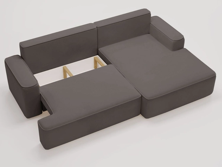 Ecksofa L-Form Rechts mit Schlaffunktion und Bettkasten California Dunkelgrau