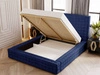 Polsterbett mit Bettkasten und Lattenrost 160x200 Barbados Blau