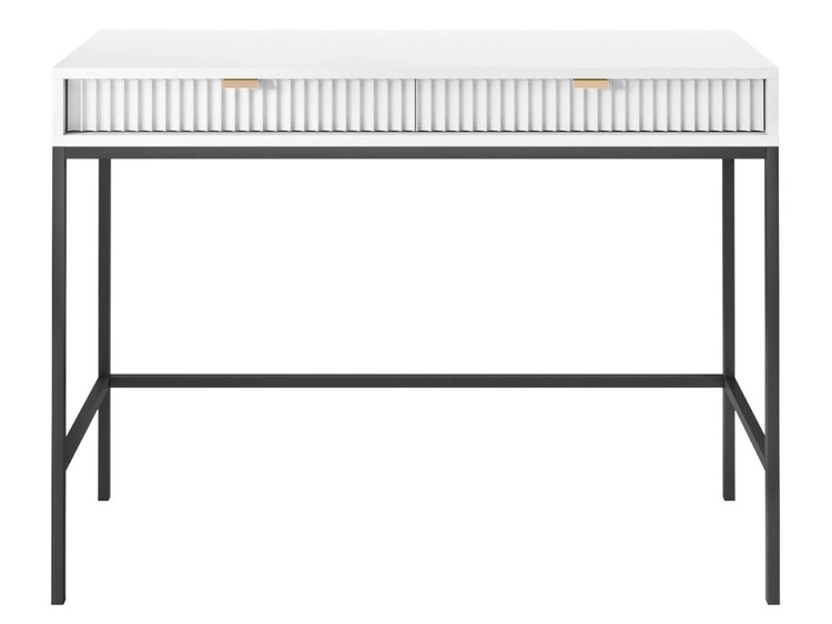 Schminktisch mit Schubladen Amber Weiß, Schwarz Frame
