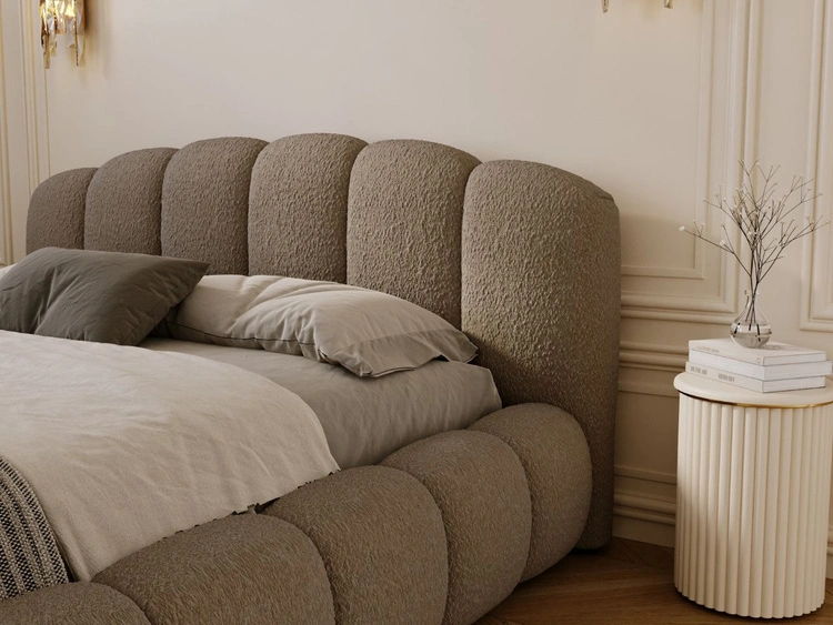 Polsterbett mit Stauraum und Lattenrost 200x200 Cloud Soft Braun