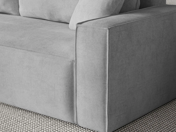 Schlafsofa mit Bettfunktion und Bettkasten Sivra Hellgrau