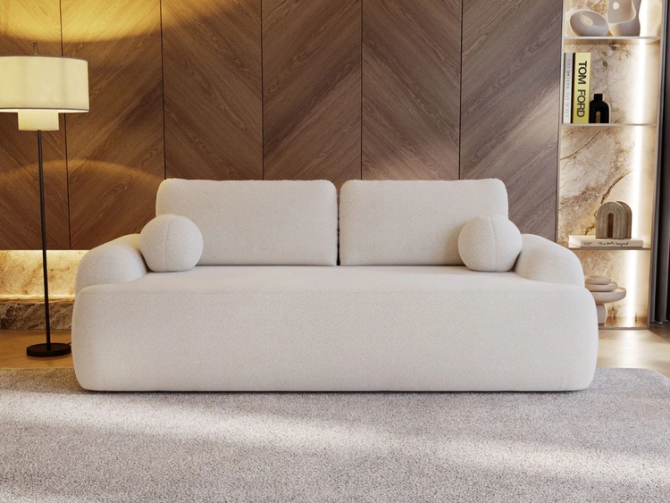 Sofa mit Schlaffunktion und Bettkasten Aurio Weiß