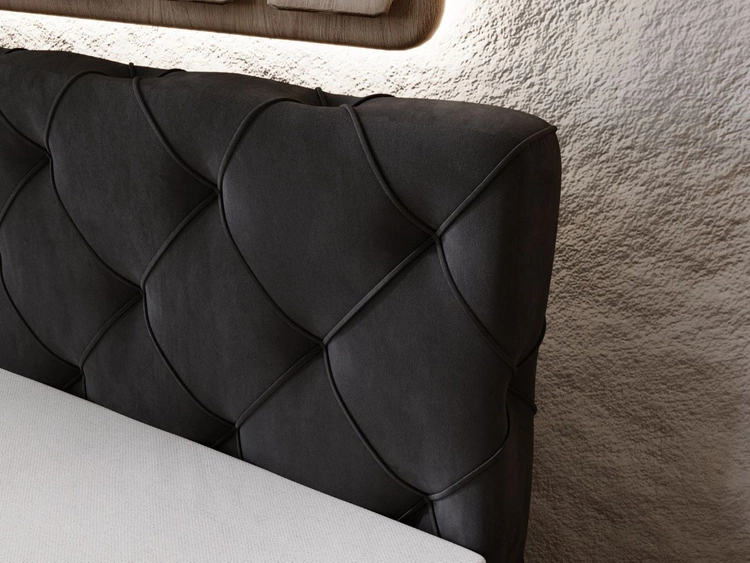 Boxspringbett mit Bettkasten 180x200 Napoli Anthrazit