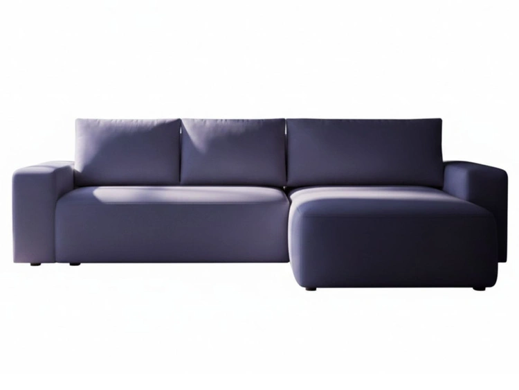 Ecksofa L-Form Rechts mit Schlaffunktion und Bettkasten Tazones Dunkelblau