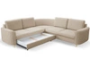 Ecksofa L-Form Rechts mit Schlaffunktion und Bettkasten Limon Dunkelbeige