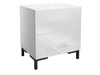 Nachttisch mit zwei Schubladen auf Schwarzen Beinen Nuveo Lux Weiß Hochglanz