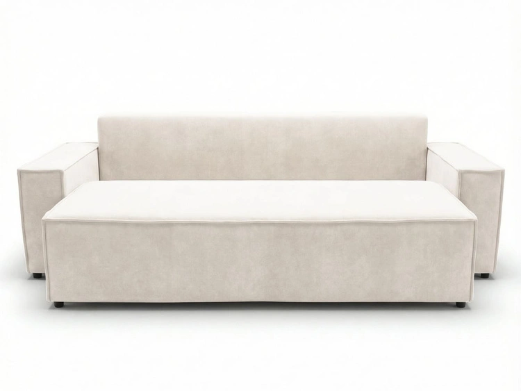 Schlafsofa mit Bettfunktion und Bettkasten Sivra Creme