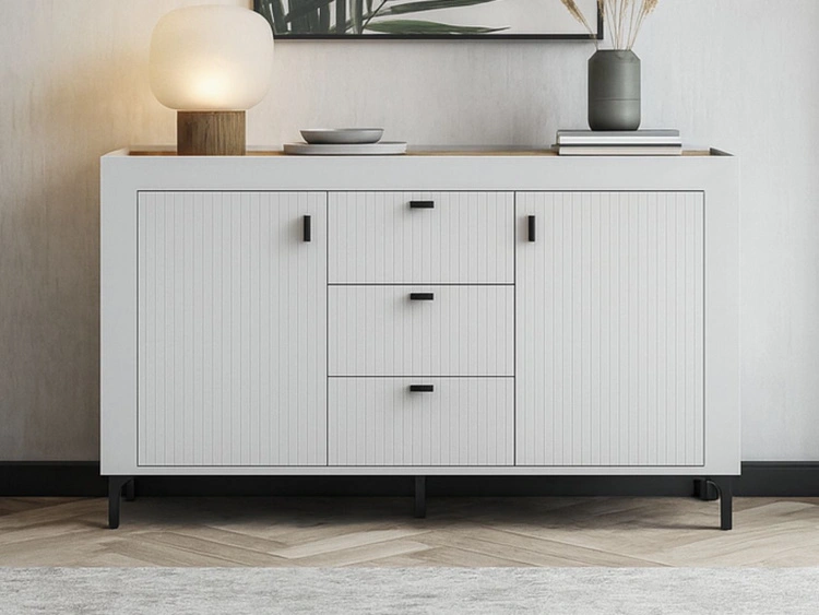 Set für Wohnzimmer Messina Weiß