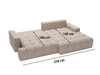 Ecksofa L-Form mit Schlaffunktion und Bettkasten Havi Rechts Beige