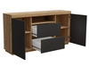 Wohnzimmer-Set – TV-Schrank und Kommode Asumi Schwarz und Eiche Wotan
