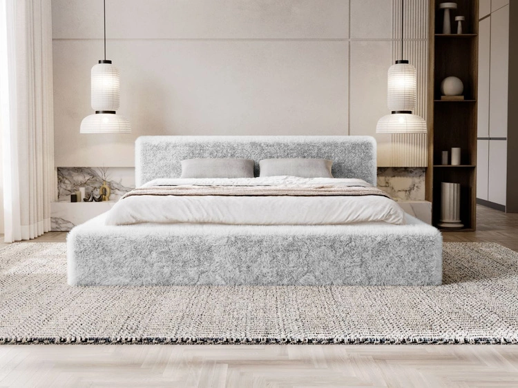 Polsterbett mit Bettkasten und Lattenrost 160x200 Enjoy Hellgrau