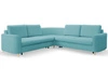 Ecksofa L-Form Rechts mit Schlaffunktion und Bettkasten Limon Blau