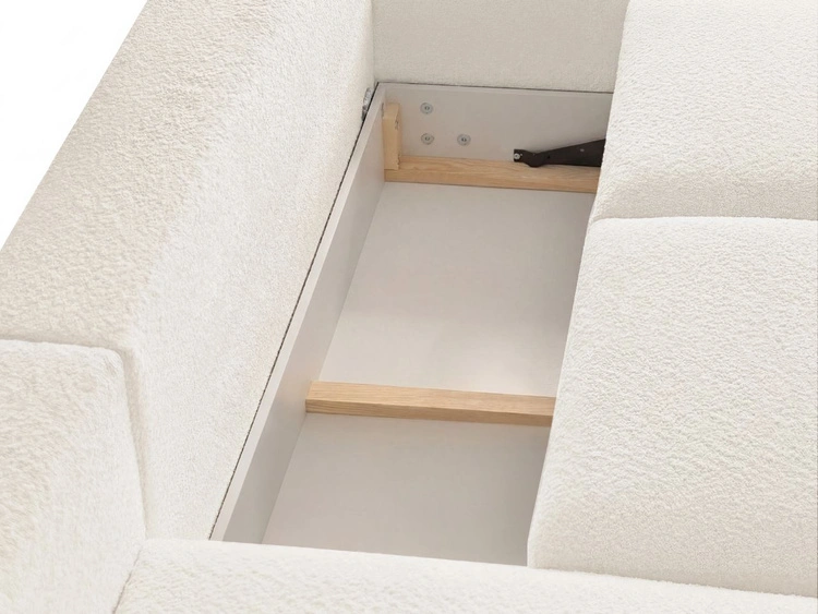 Ecksofa L-Form mit Schlaffunktion und Bettkasten Avelin Rechts Creme