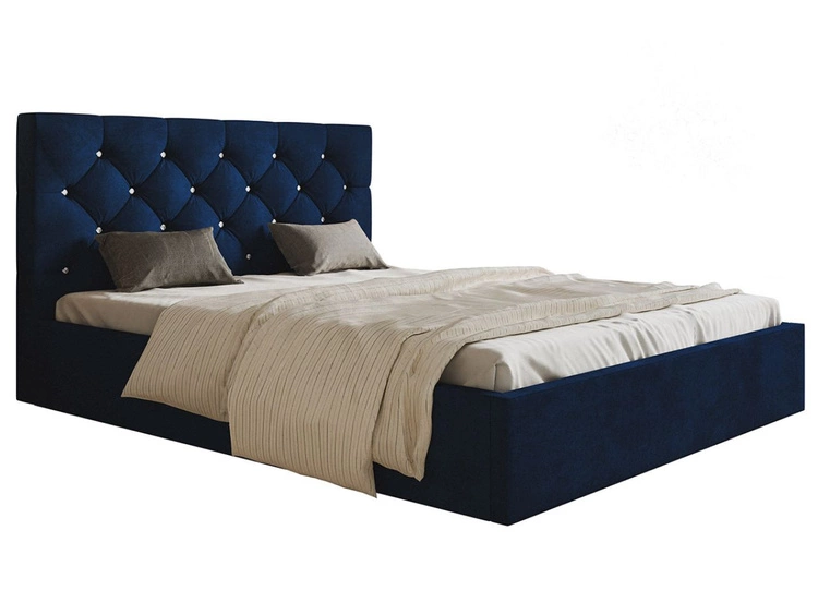 Polsterbett mit Bettkasten und Lattenrost 140x200 Selva Dunkelblau