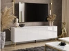 TV-Lowboard mit Türen goldene Beine Vivance Weiß Hochglanz