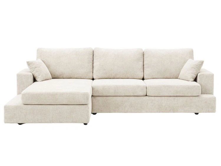 Ecksofa L-Form fürs Wohnzimmer Nesto Links Creme
