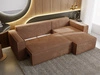 Ecksofa L-Form mit Schlaffunktion und Bettkasten Prato XL Braun 