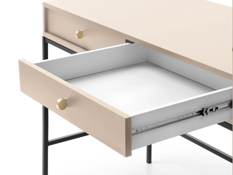 Schminktisch mit Schwarz Metallbeinen Amor Beige