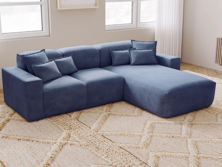 Ecksofa L-Form Rechts Moderne Ecksofa Leni Dunkelblau