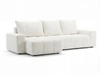 Ecksofa L-Form mit Schlaffunktion und Bettkasten Bresso Creme