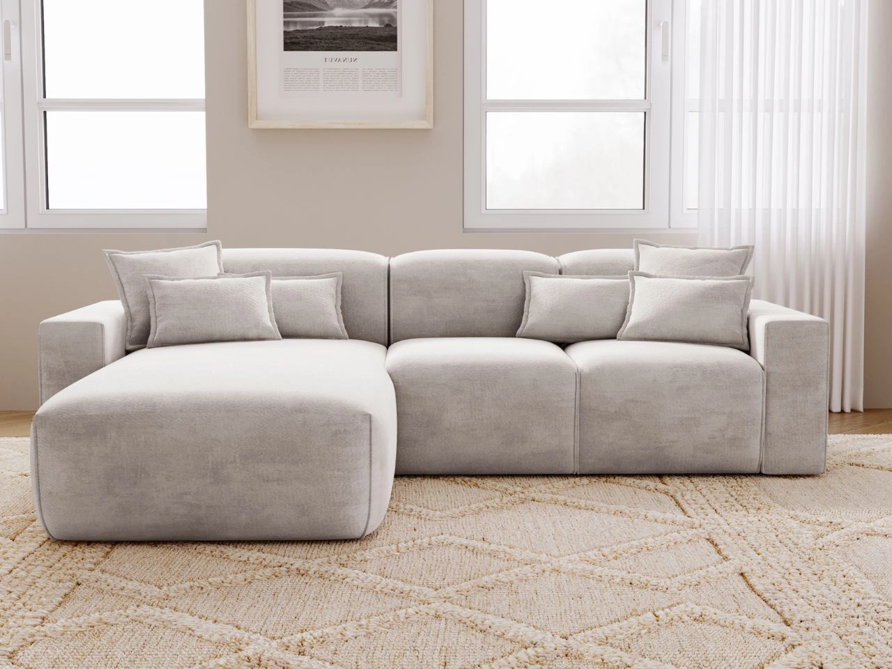 Ecksofa L-Form Links Moderne Ecksofa Leni Hellgrau