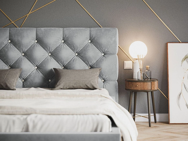 Polsterbett mit Bettkasten und Lattenrost 180x200 Selva Dunkelgrau