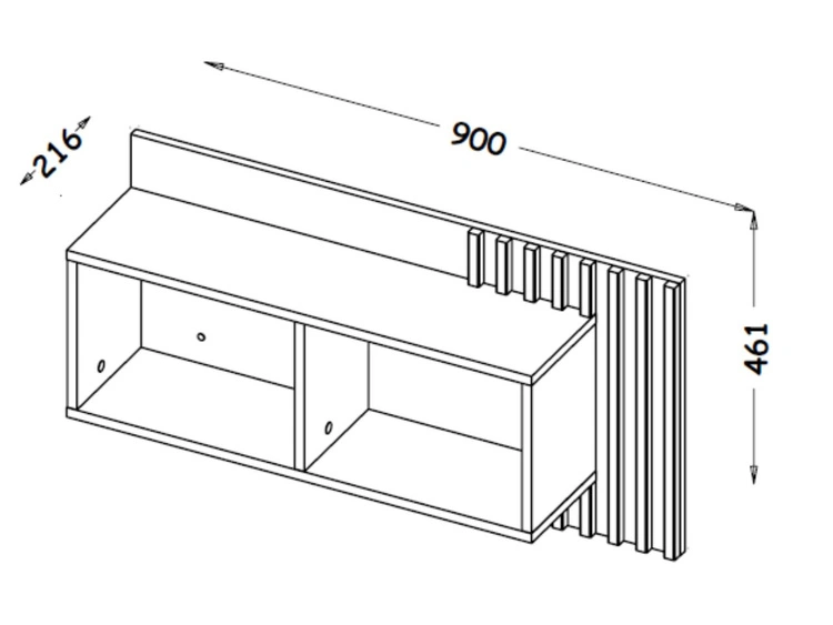 Set industriell anmutender Möbel für den Raum Lavore Wotan Eiche, Schwarz matt
