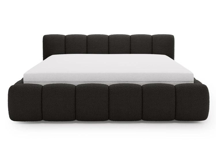 Polsterbett mit Bettkasten und Lattenrost 200x200 Cloud Low Bouclé-Stoff Schwarz
