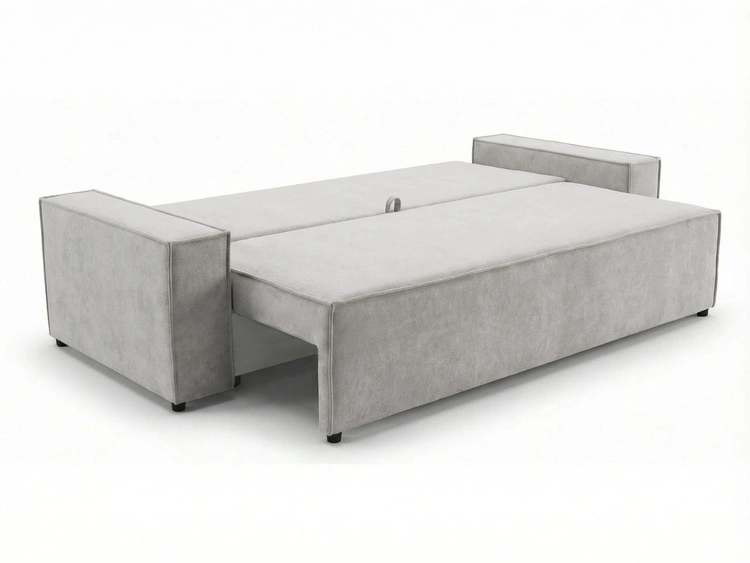 Schlafsofa mit Bettfunktion und Bettkasten Sivra Hellgrau