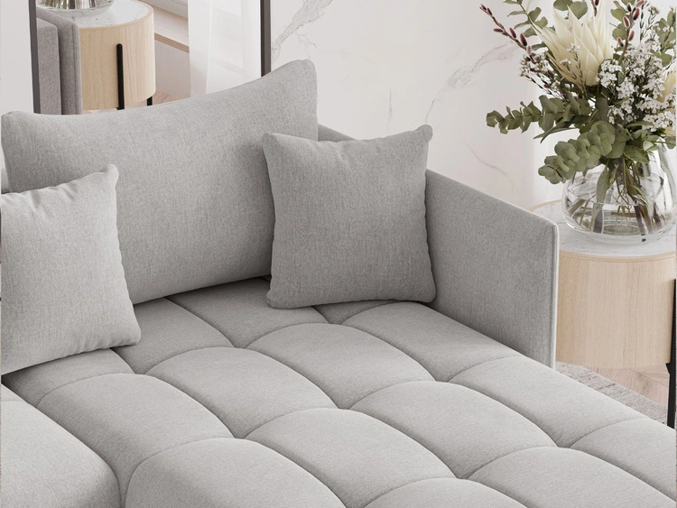 Wohnlandschaft mit Schlaffunktion und Bettkasten Ardi U Hellgrau