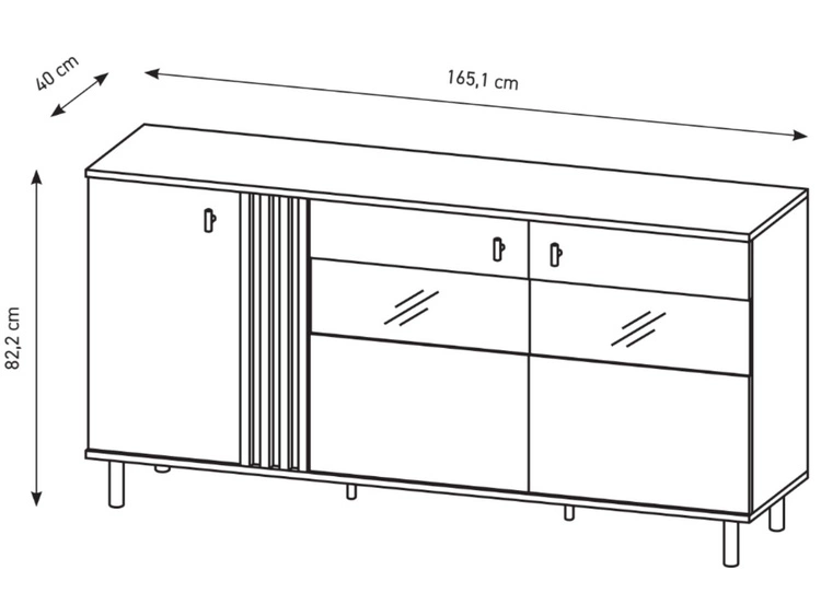 Wohnzimmer-Set Malone Artisan Eiche, Anthrazit