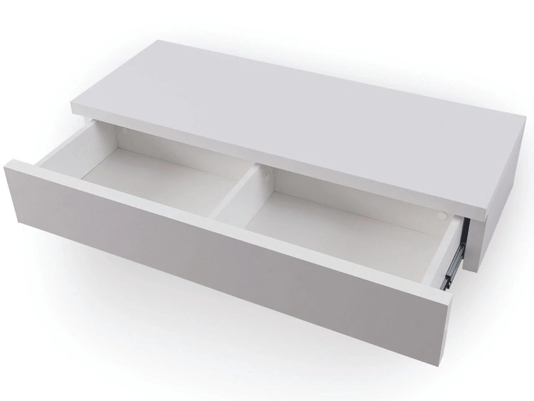 Hängender Schminktisch mit Spiegel Nusco Weiß Glanz