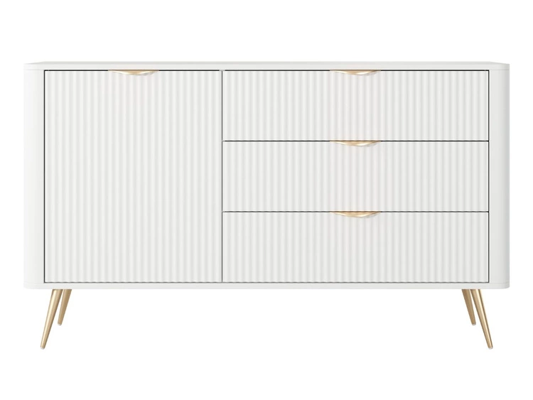 Kommode mit Türe und Schubladen Latina Weiß