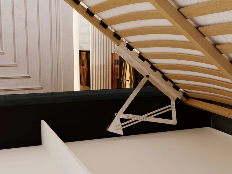 Polsterbett mit Bettkasten und Lattenrost 180x200 Barbados Schwarz