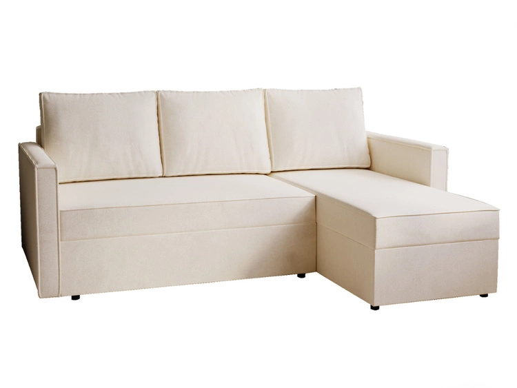 Ecksofa L-Form mit Schlaffunktion und Bettkasten Vasto Beige